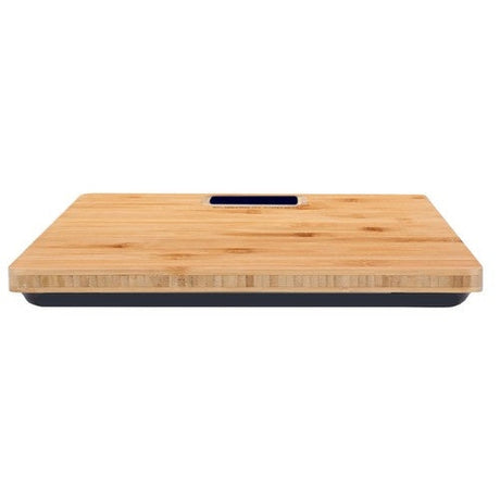 Badrumsvåg LCD 180 kg bambu, kg/lb, 28x28 cm, 2x AAA