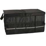 Bagageorganisatör bil 50L 60x35x30 cm med lock reflexband svart