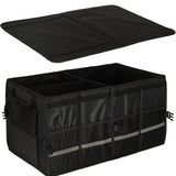 Bagageorganisatör bil 50L 60x35x30 cm med lock reflexband svart