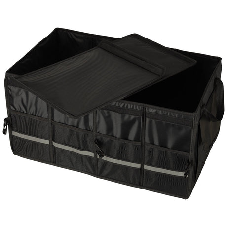 Bagageorganisatör bil 50L 60x35x30 cm med lock reflexband svart