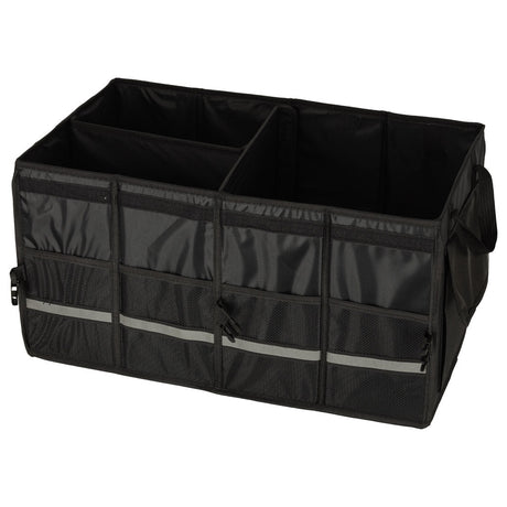 Bagageorganisatör bil 50L 60x35x30 cm med lock reflexband svart