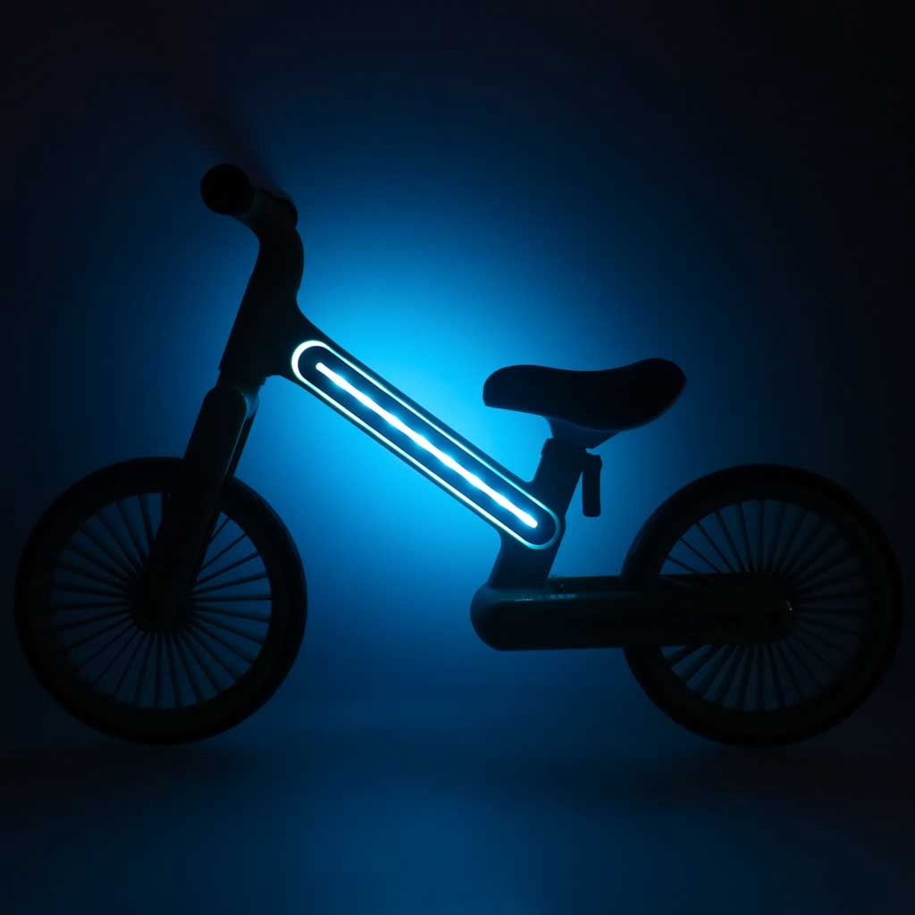Balanscykel 12" med LED-ljus 20 lägen, marinblå, 2+ år