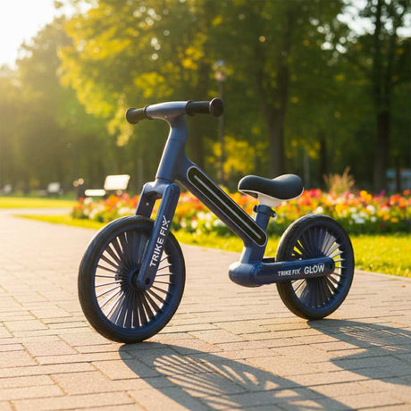 Balanscykel 12" med LED-ljus 20 lägen, marinblå, 2+ år