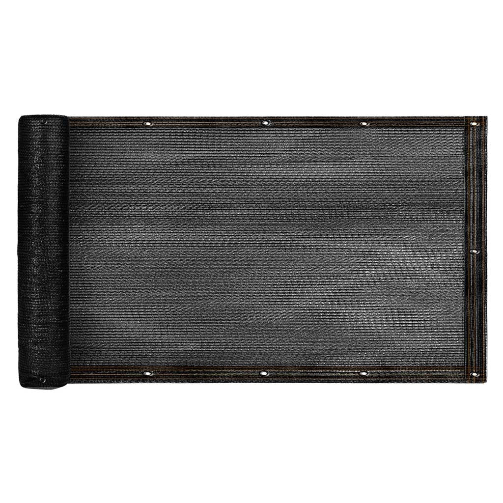 Balkongskydd insynsskydd i PVC-nät svart 105x700 cm med buntband
