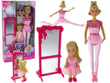 Ballerinadockor mor och barn med spegel 2-pack 31 cm/11 cm