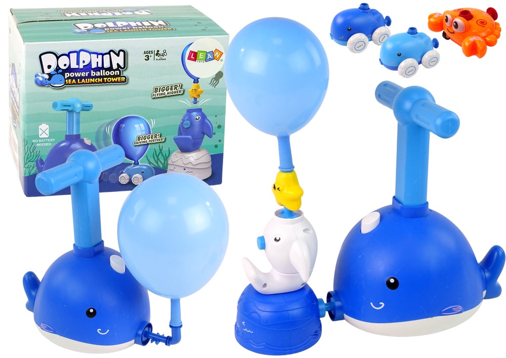 Ballongbil launcher-set delfin/krabba 4 bilar 3+ år