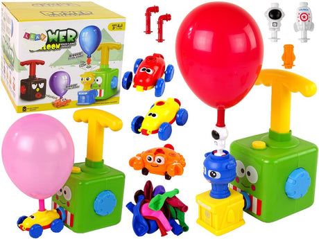 Ballongdriven bilbana med avfyrare 2 bilar + ballonger, 3+ år
