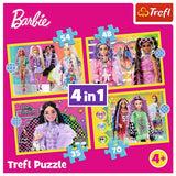Barbie 4-i-1 barnpussel 35-70 bitar 4 motiv 285x205 mm från 4 år