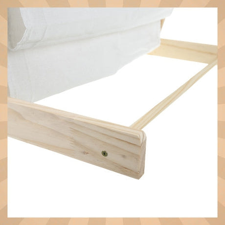 Barnbokhylla i trä/tyg 6 fack 79 cm natur 79x62,5x30 cm