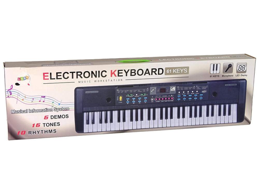 Barnkeyboard 61 tangenter med mikrofon och nothållare, från 3 år