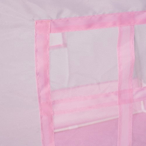 Barnleketøy husform rosa/grå 130x100x120 cm med LED-ljusslinga 3 m