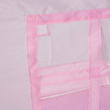 Barnleketøy husform rosa/grå 130x100x120 cm med LED-ljusslinga 3 m