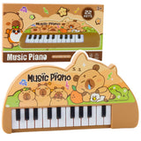 Barnpiano leksak 22 tangenter kapybara pastell, batteridrivet