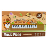 Barnpiano leksak 22 tangenter kapybara pastell, batteridrivet
