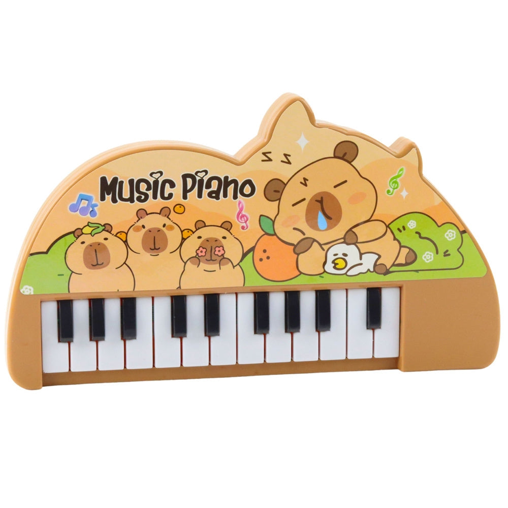 Barnpiano leksak 22 tangenter kapybara pastell, batteridrivet