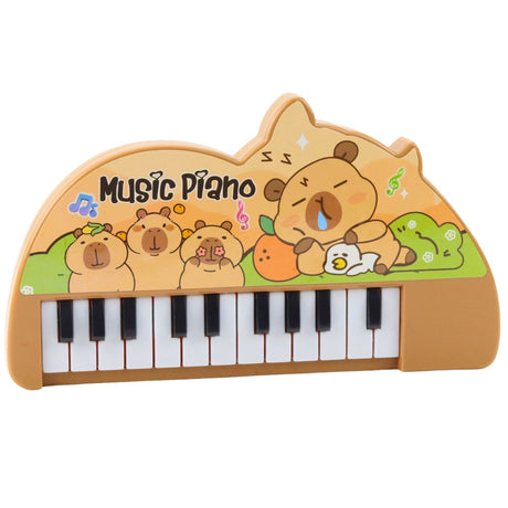 Barnpiano leksak 22 tangenter kapybara pastell, batteridrivet