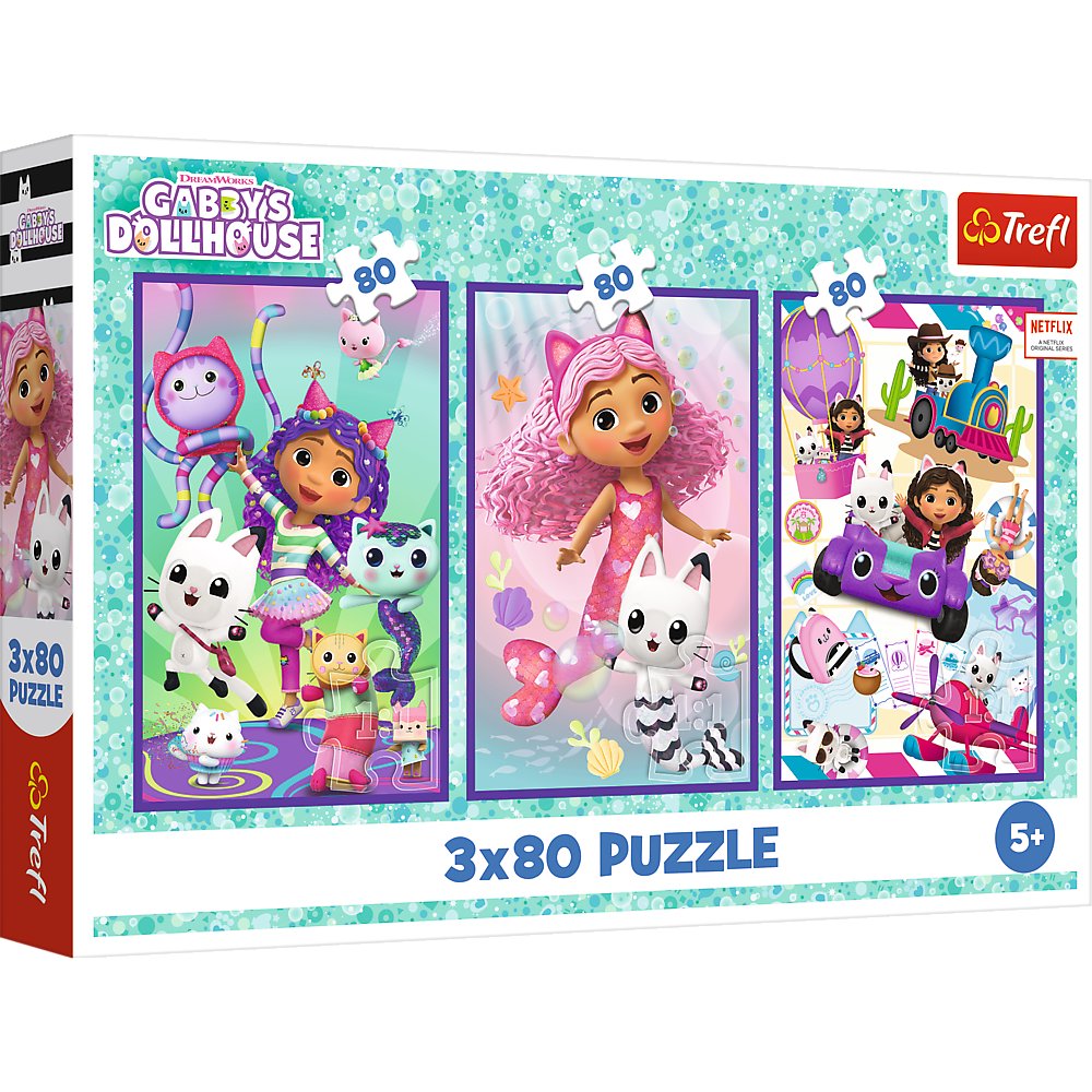 Barnpussel 3-pack 80 bitar Gabby’s Dollhouse Colorful Days 275x180 mm