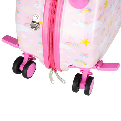 Barnresväska handbagage 30L hårt skal enhörning 4 hjul sit-on