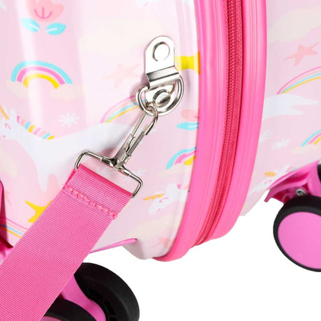 Barnresväska handbagage 30L hårt skal enhörning 4 hjul sit-on