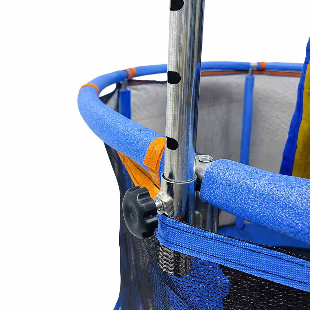Barntrampolin 155 cm med säkerhetsnät, basketkorg & hängmatta 6+