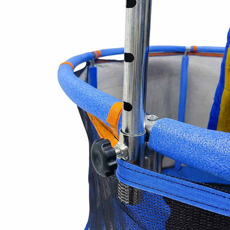 Barntrampolin 155 cm med säkerhetsnät, basketkorg & hängmatta 6+