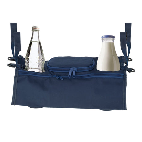 Barnvagnsorganizer väska marinblå 36x12x13 cm med flaskhållare