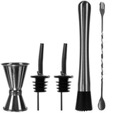 Bartenderset 6 delar i rostfritt stål, shaker 700 ml med sil