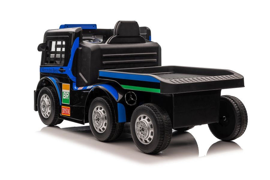 Batteribil Mercedes XMX622B med semitrailer marinblå för barn