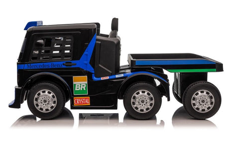 Batteribil Mercedes XMX622B med semitrailer marinblå för barn