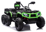 Batteridriven ATV fyrhjuling 24V 6-hjul 4x4 med släp grön