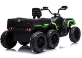Batteridriven ATV fyrhjuling 24V 6-hjul 4x4 med släp grön