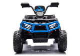 Batteridriven ATV fyrhjuling för barn 4x4 med trailer 6-hjul blå