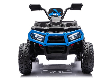 Batteridriven ATV fyrhjuling för barn 4x4 med trailer 6-hjul blå