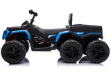 Batteridriven ATV fyrhjuling för barn 4x4 med trailer 6-hjul blå