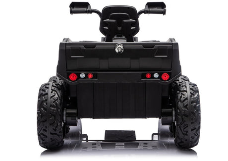 Batteridriven ATV fyrhjuling för barn 4x4 med trailer 6-hjul blå