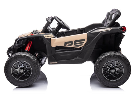 Batteridriven barnbil DK-CA003 RS khaki för inomhus- och utomhuslek