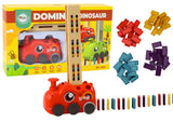 Batteridriven dinosauriebil med dominobrickor 4 färger, 3+ år
