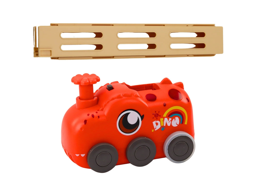 Batteridriven dinosauriebil med dominobrickor 4 färger, 3+ år