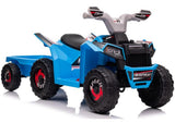 Batteridriven fyrhjuling för barn med släp, blå (XMX630T)