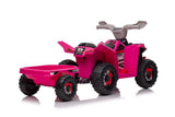 Batteridriven fyrhjuling för barn med släp rosa XMX630T