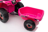 Batteridriven fyrhjuling för barn med släp rosa XMX630T