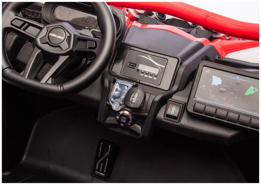 Batteridriven åkbil CAN-AM Maverick Turbo RR röd