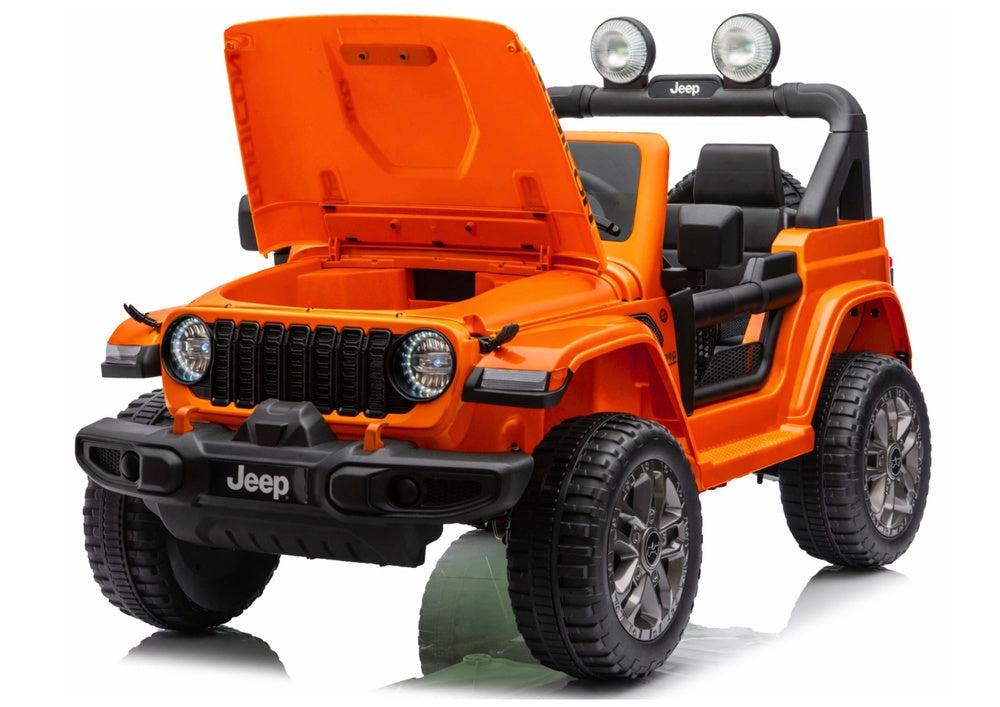 Batteridriven åkbil Jeep Rubicon 4x4 för barn, orange