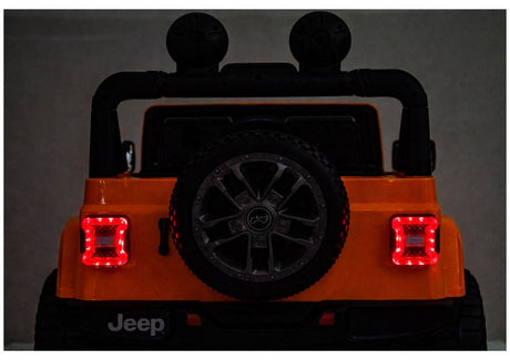 Batteridriven åkbil Jeep Rubicon 4x4 för barn, orange