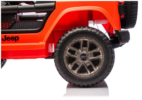 Batteridriven åkbil Jeep Rubicon 4x4 för barn, orange