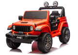 Batteridriven åkbil Jeep Rubicon 4x4 för barn, orange