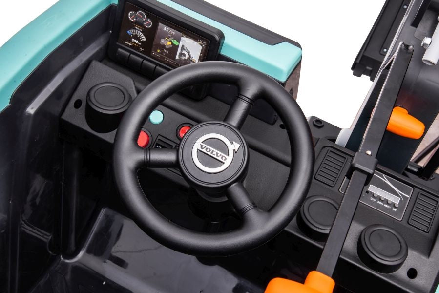 Batteridriven leksaksgrävmaskin med manuell grävarm Volvo DK-VE888 blå