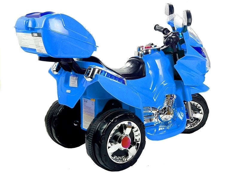 Batteridriven leksaksmotorcykel för barn 3+ år blå CE-certifierad