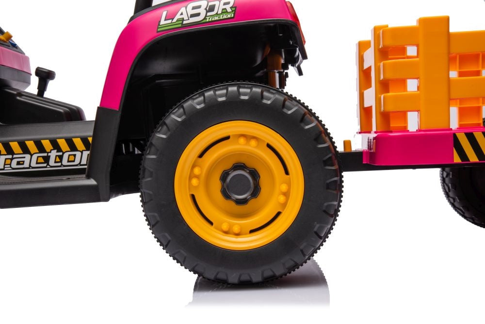 Batteridriven lektraktor för barn rosa BBH-030