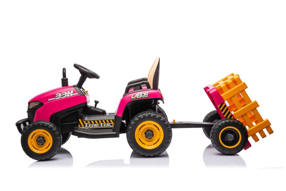 Batteridriven lektraktor för barn rosa BBH-030